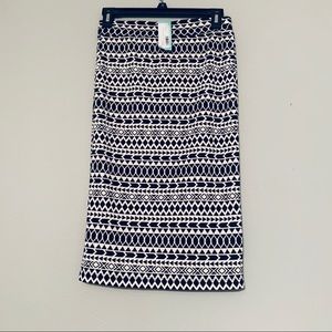 Mixed Geo Print Pencil Skirt